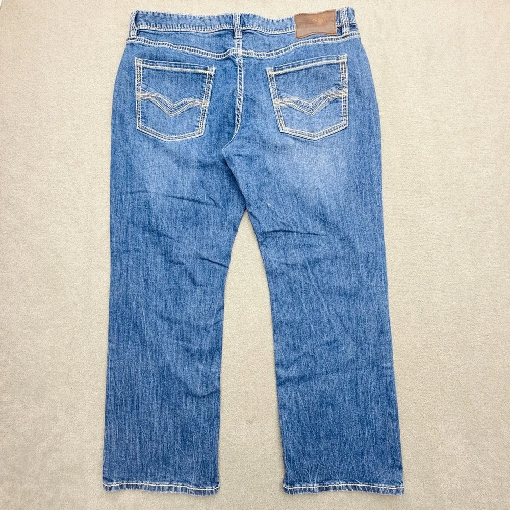 Rock & Roll Double Barrel Cotton Blend Mens Sz 42x32 Blue Jeans Western Bootcut